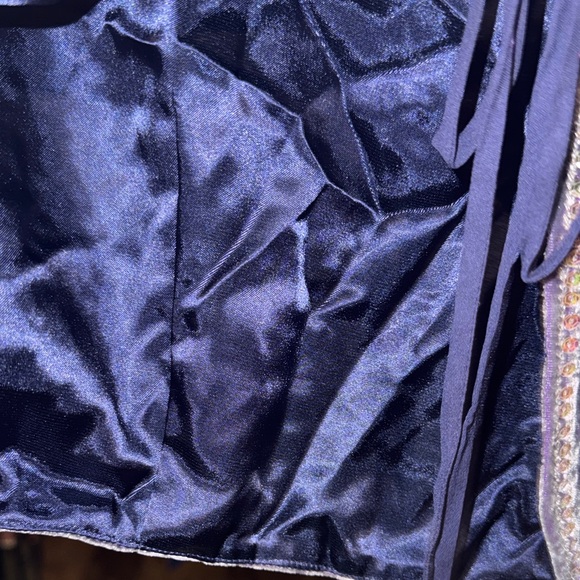 E C I  New York Embroidered Purple Velvet Bolero Jacket sz Small - Picture 7 of 10